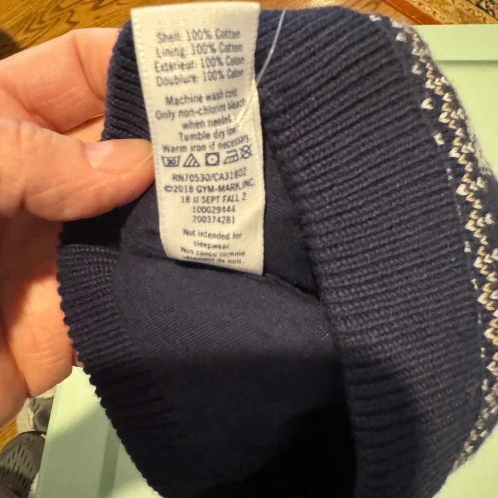 NWT Janie and Jack Baby Boy‎ Navy Cotton Knit Hat Fully Lined Classic Preppy